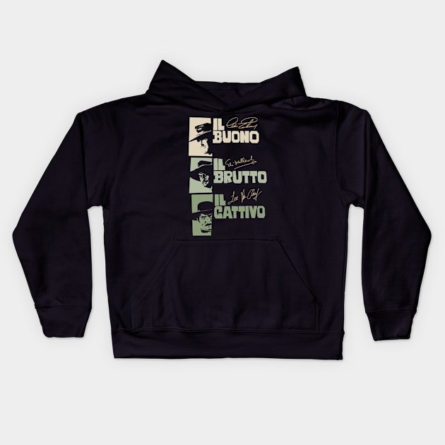 Il Buono, il Brutto, il Cattivo - Sergio Leone Kids Hoodie by Boogosh